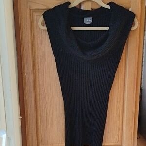 Black Dots Size Large Sleeveless Cowel Neck Sweater